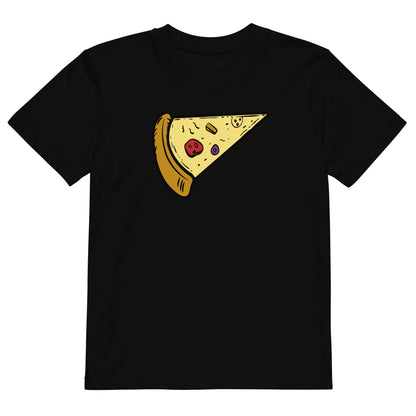 camiseta porcion pizza infantil en color negro