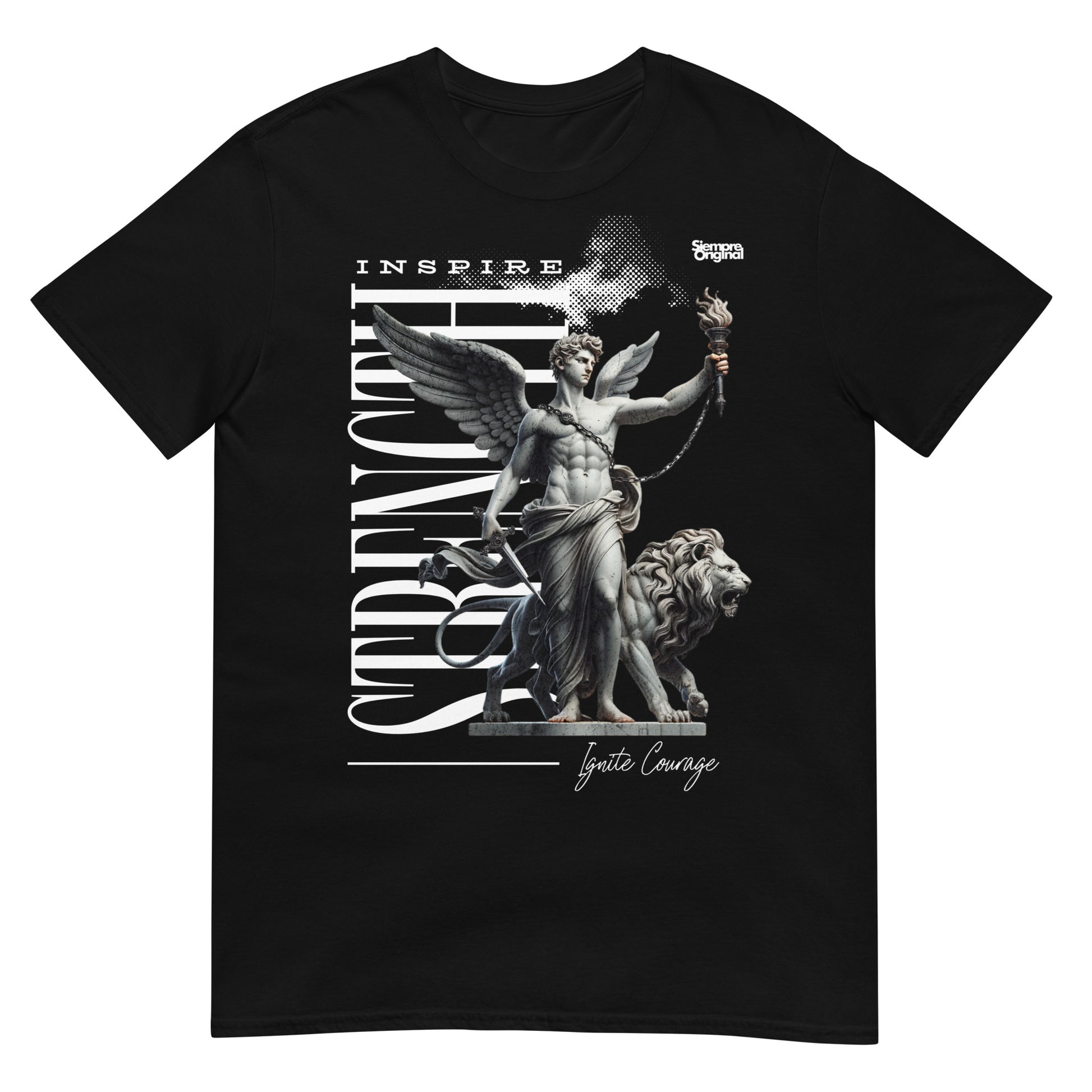 camiseta inspire strength angel siempre original urban en color negro