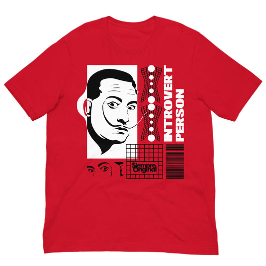 camiseta introvert person salvador dali siempre original urban en color rojo