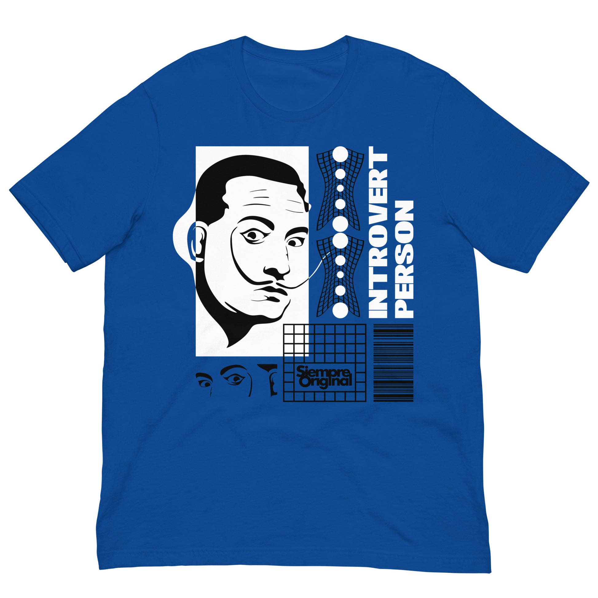 camiseta introvert person salvador dali siempre original urban en color azul royal