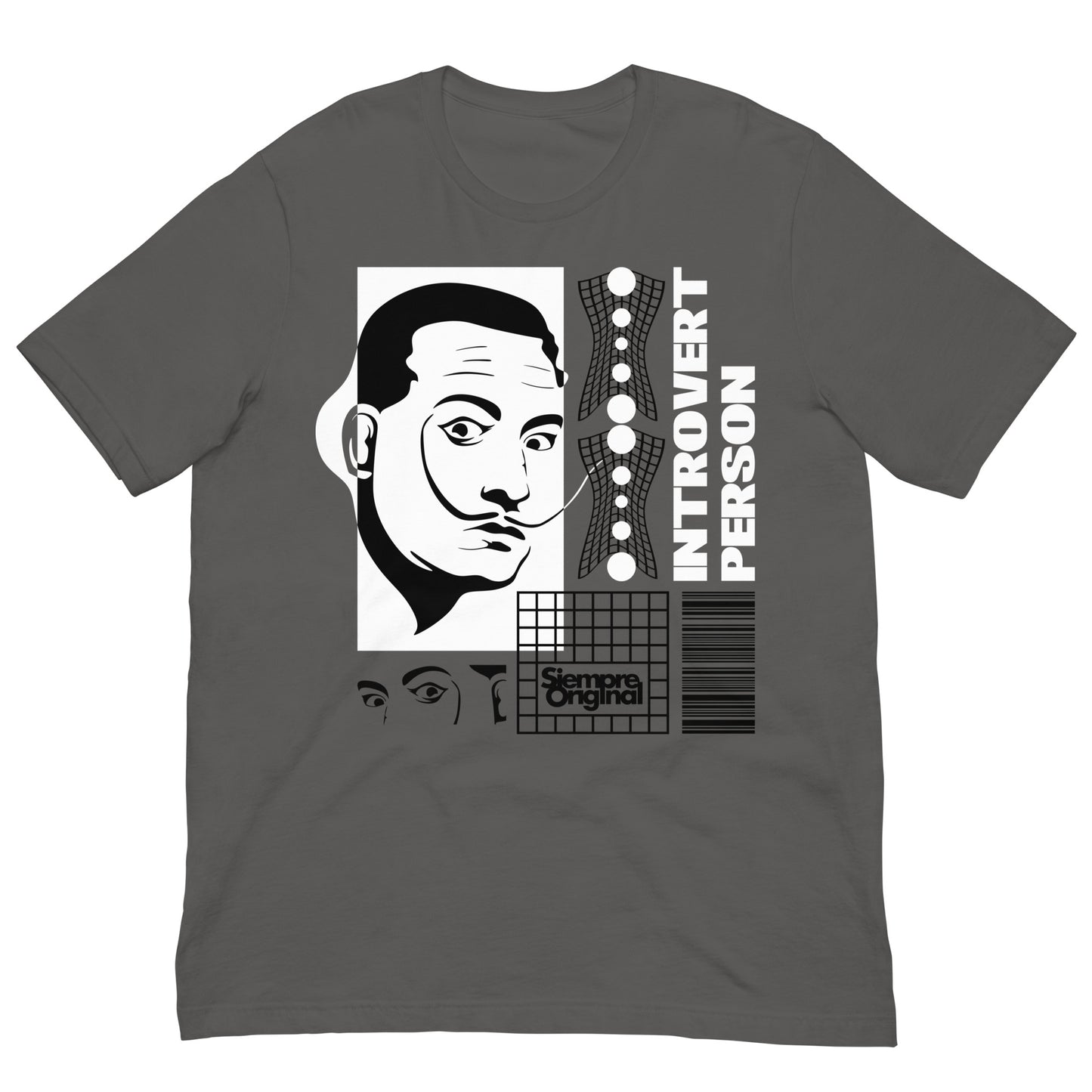 camiseta introvert person salvador dali siempre original urban en color gris