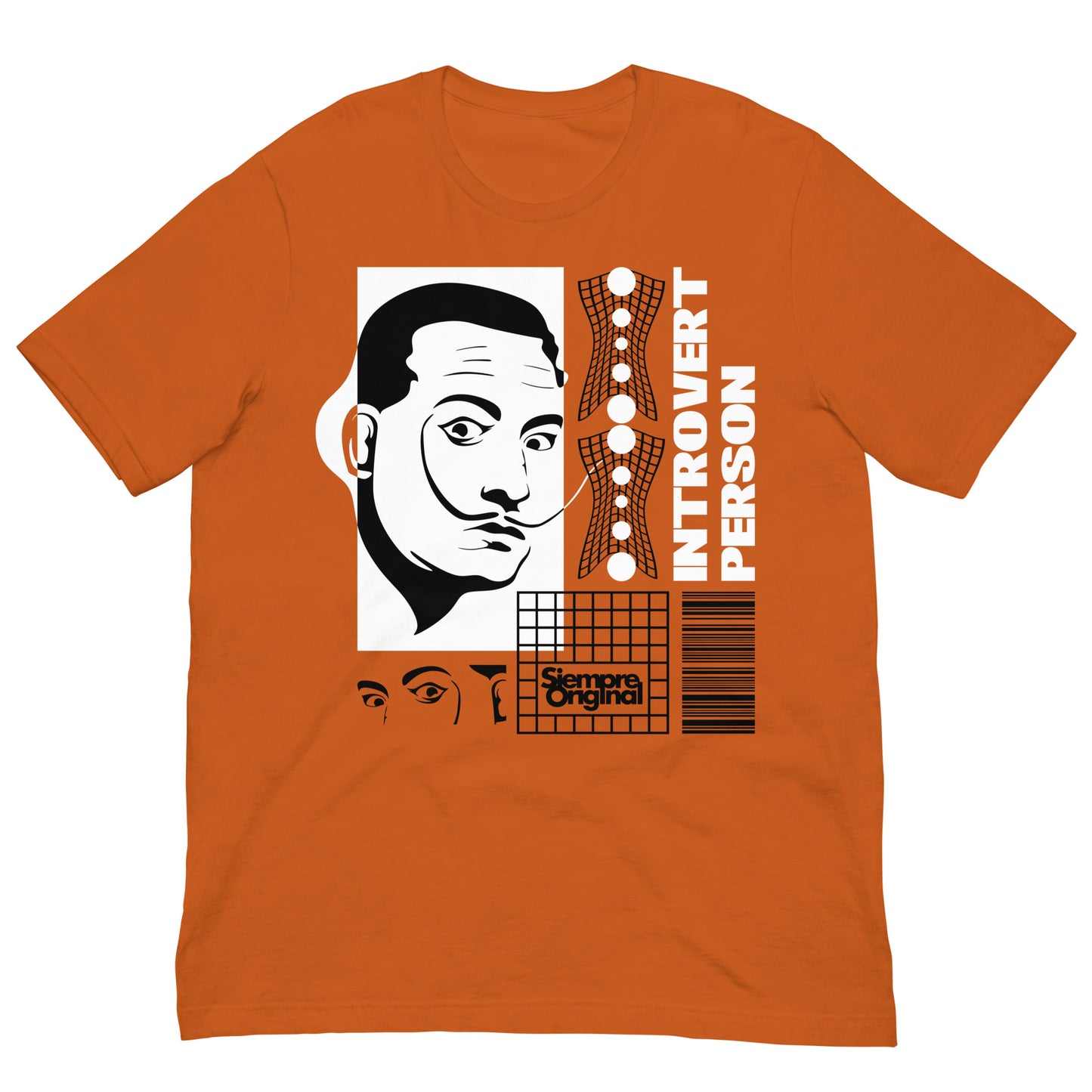 camiseta introvert person salvador dali siempre original urban en color naranja