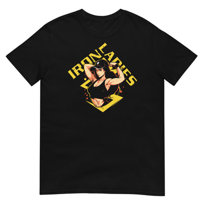 camiseta iron ladies gym gimnasio fitness en color negro