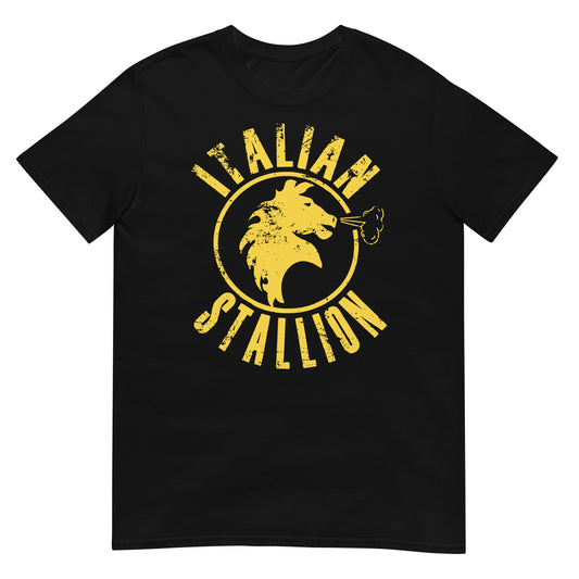 camiseta italian stallion rocky balboa boxeo negra