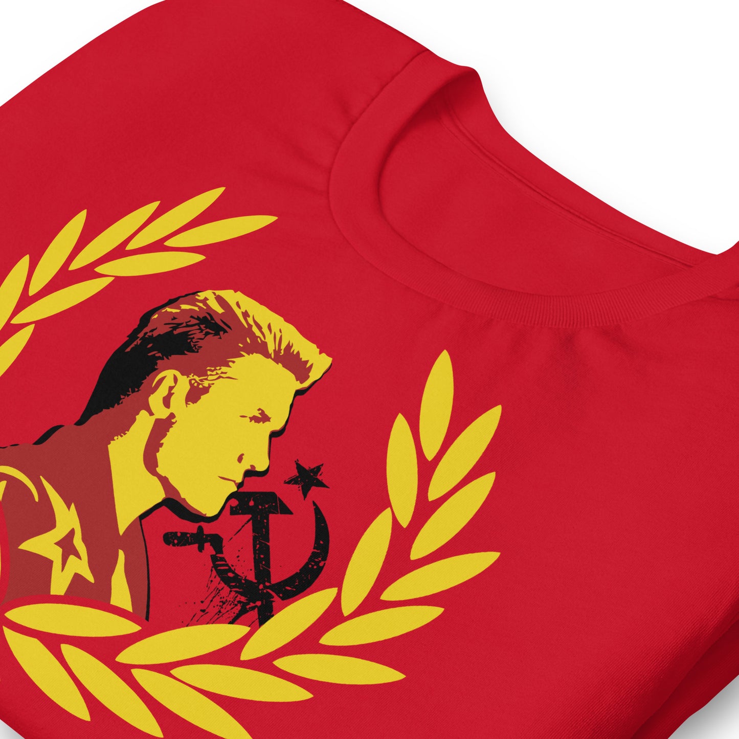 detalle de camiseta ivan drago rocky boxeo roja
