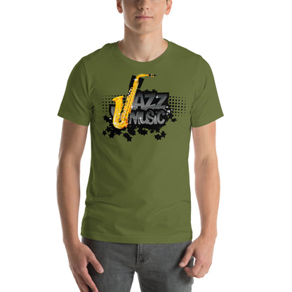 hombre con camiseta jazz verde oliva