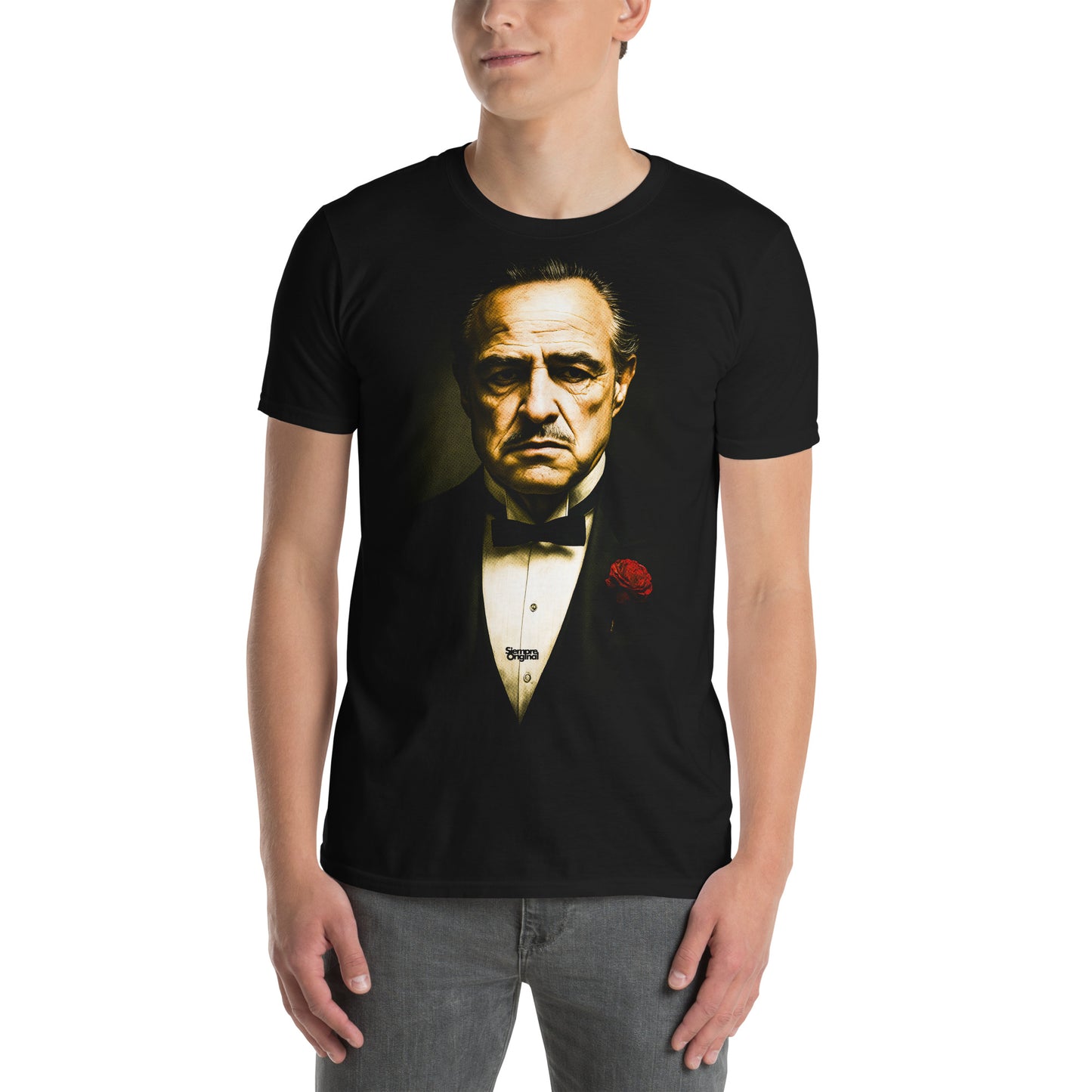 hombre con camiseta vito corleone el padrino negra
