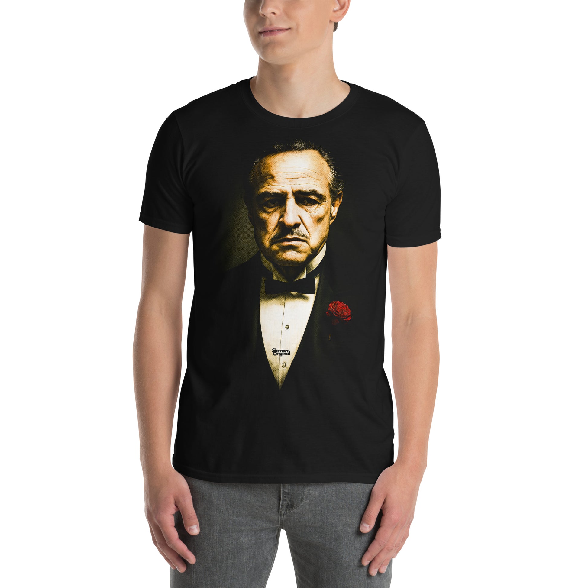 hombre con camiseta vito corleone el padrino negra