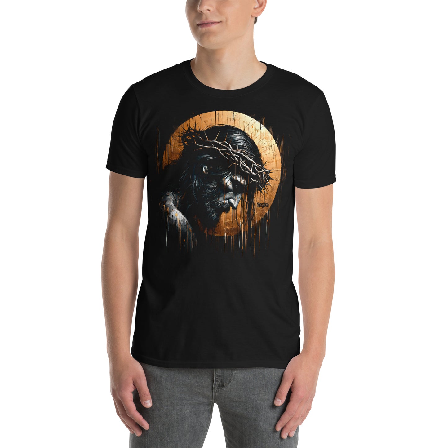 hombre con camiseta jesus mesias en color negro