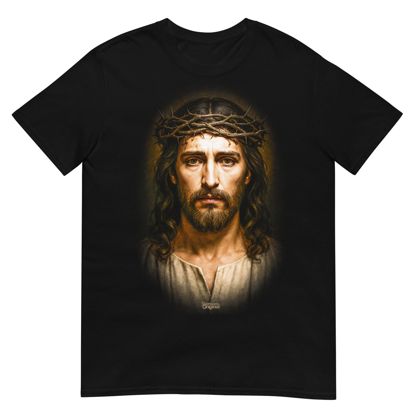 camiseta jesus mirada de fe en color negro