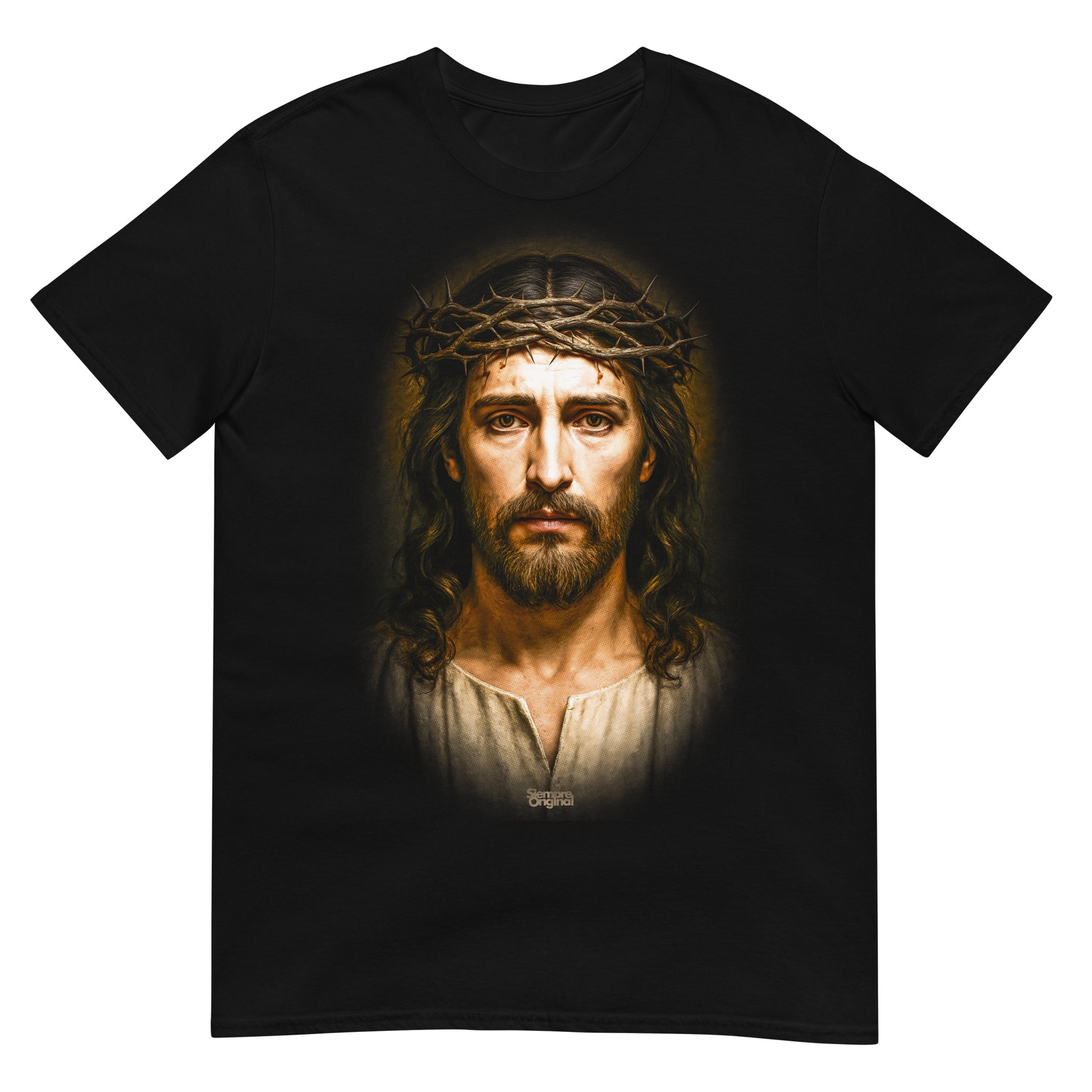 camiseta jesus mirada de fe en color negro