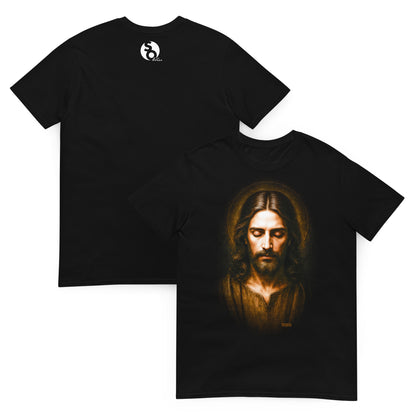 camiseta jesus redencion y silencio delante y detras en color negro