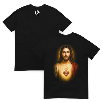 camiseta jesus sagrado corazon delante y detras en color negro
