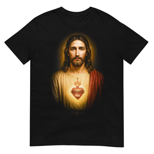 camiseta jesus sagrado corazon en color negro