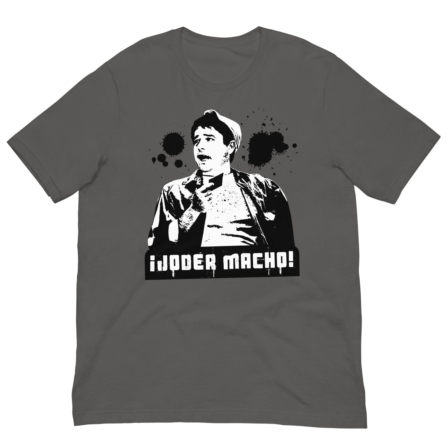 camiseta joder macho benito manos a la obra gris