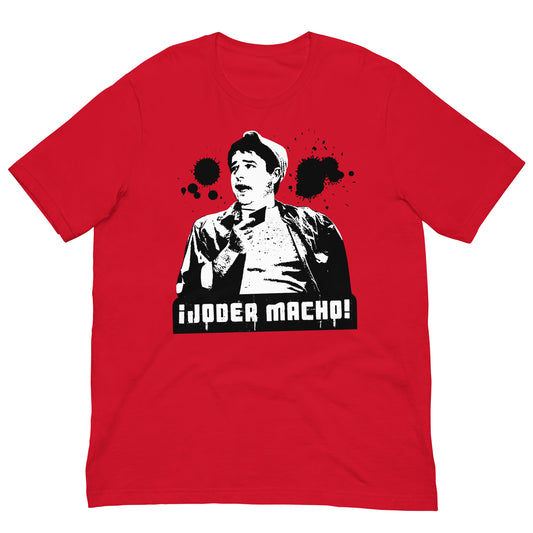 camiseta joder macho benito manos a la obra manolo en color rojo