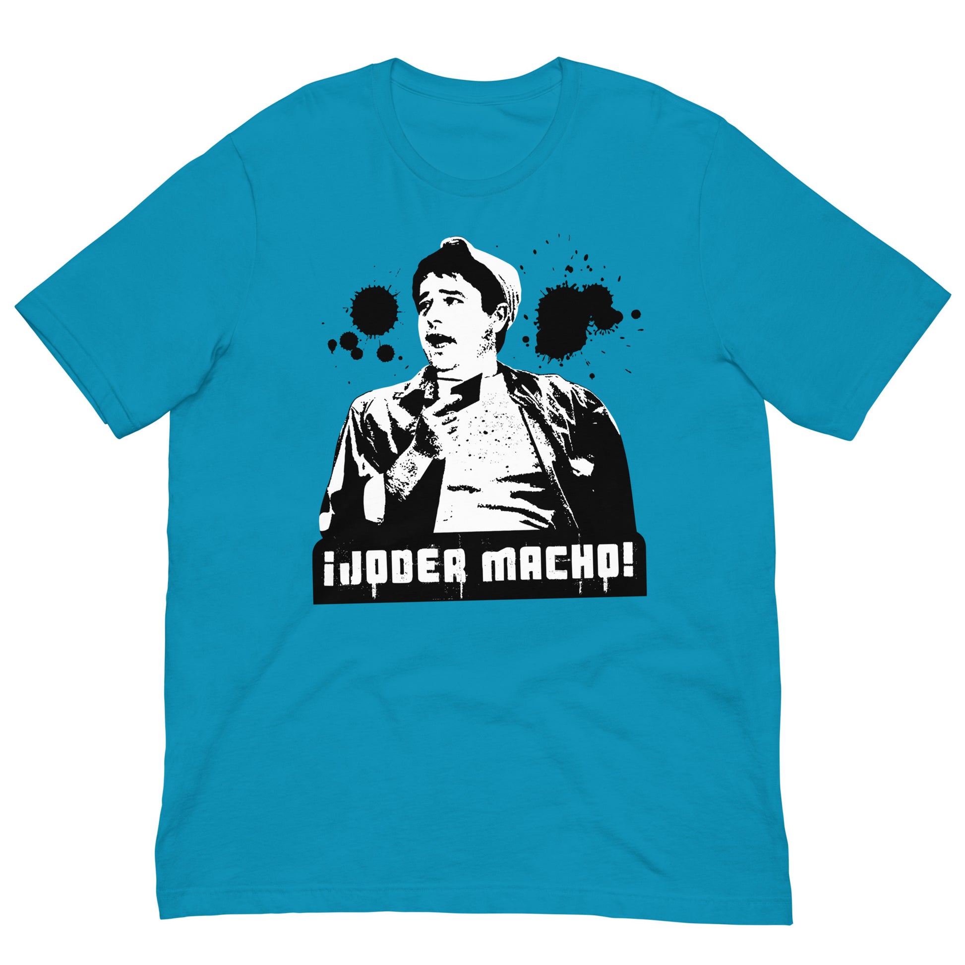 camiseta joder macho benito manos a la obra manolo en color azul