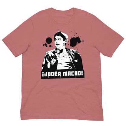 camiseta joder macho benito manos a la obra manolo en color malva
