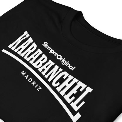 detalle de camiseta carabanchel madrid negra