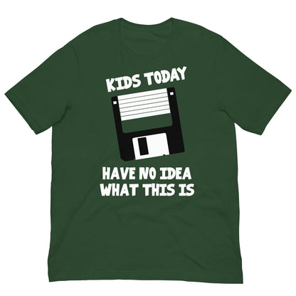 camiseta kids today disquete verde botella