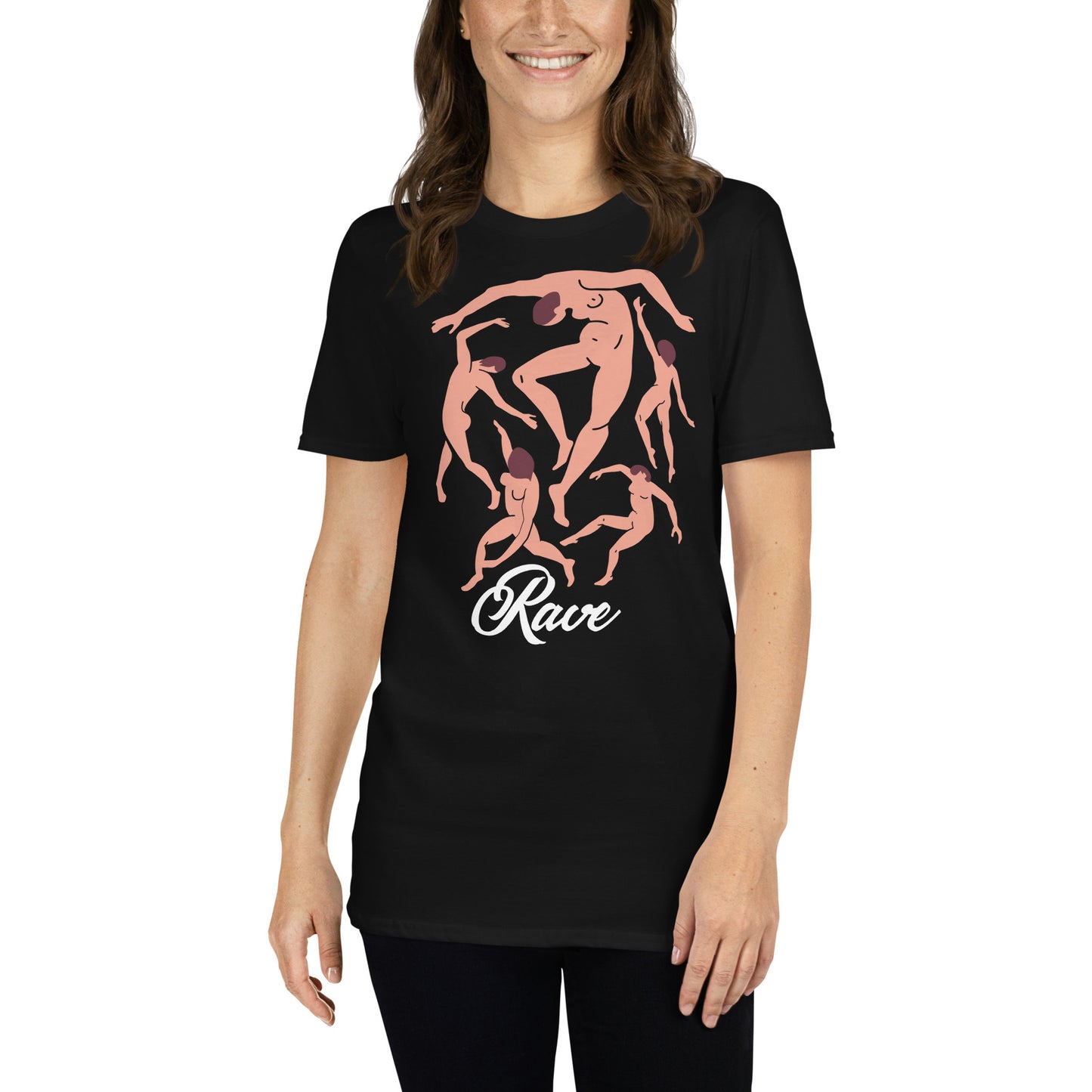 mujer con camiseta la danza matisse rave en color negro