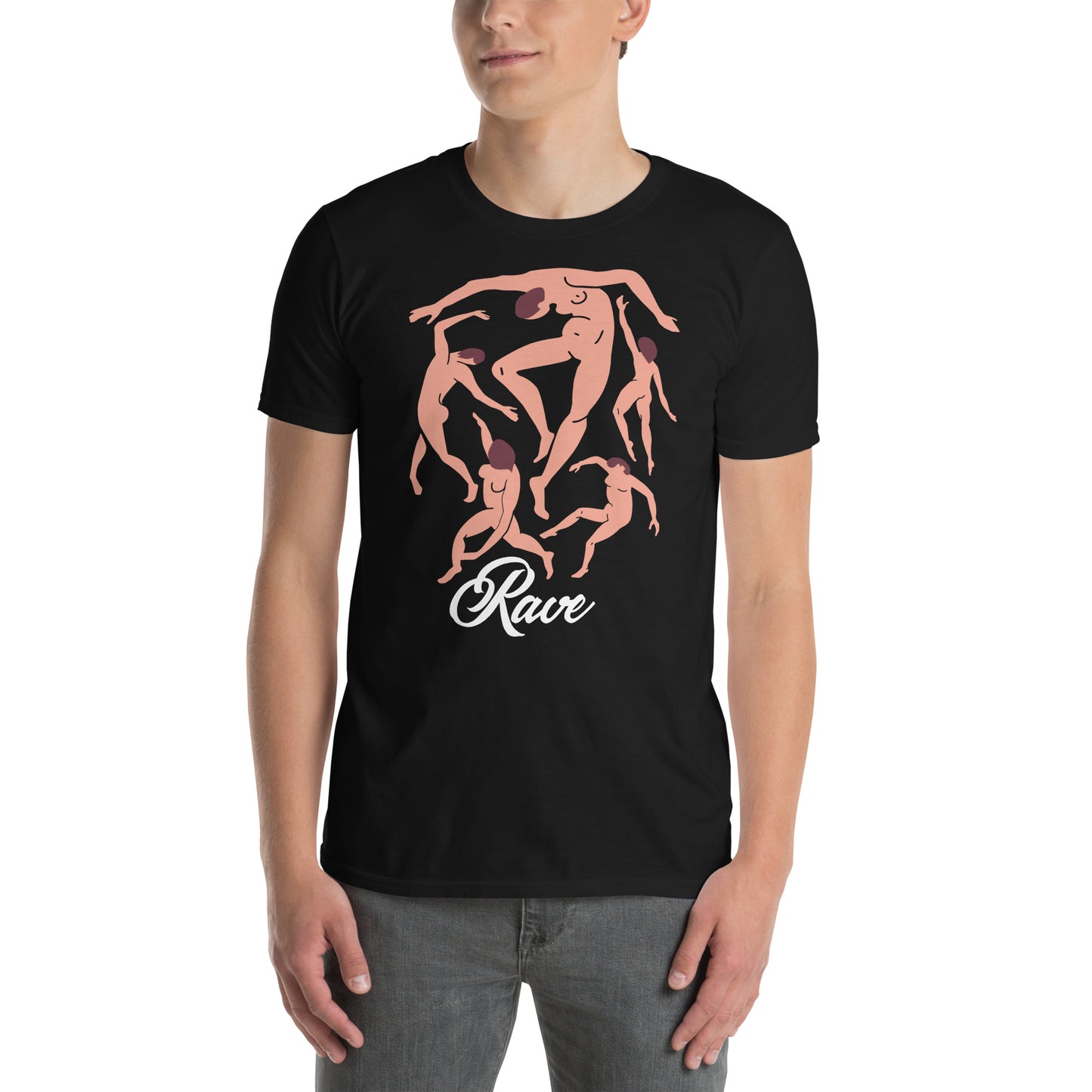 hombre con camiseta la danza matisse rave negra