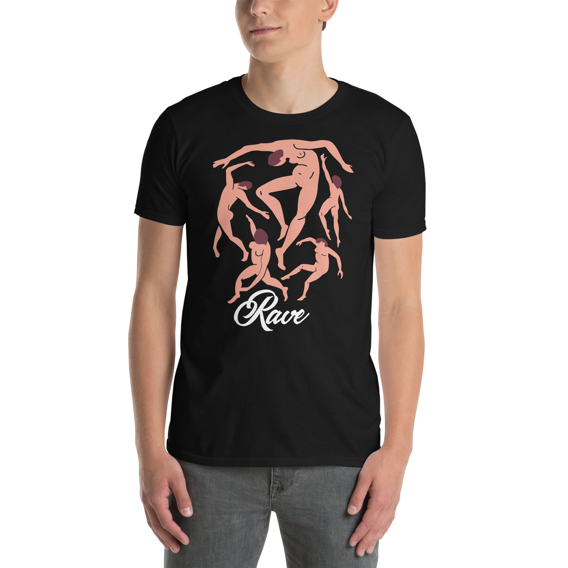 hombre con camiseta la danza matisse rave negra