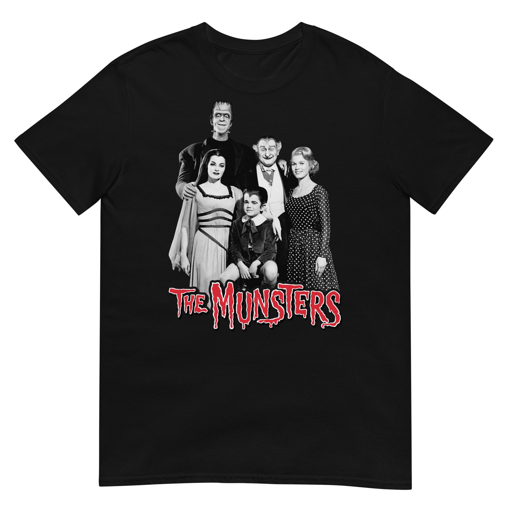 camiseta la familia monster retro negra