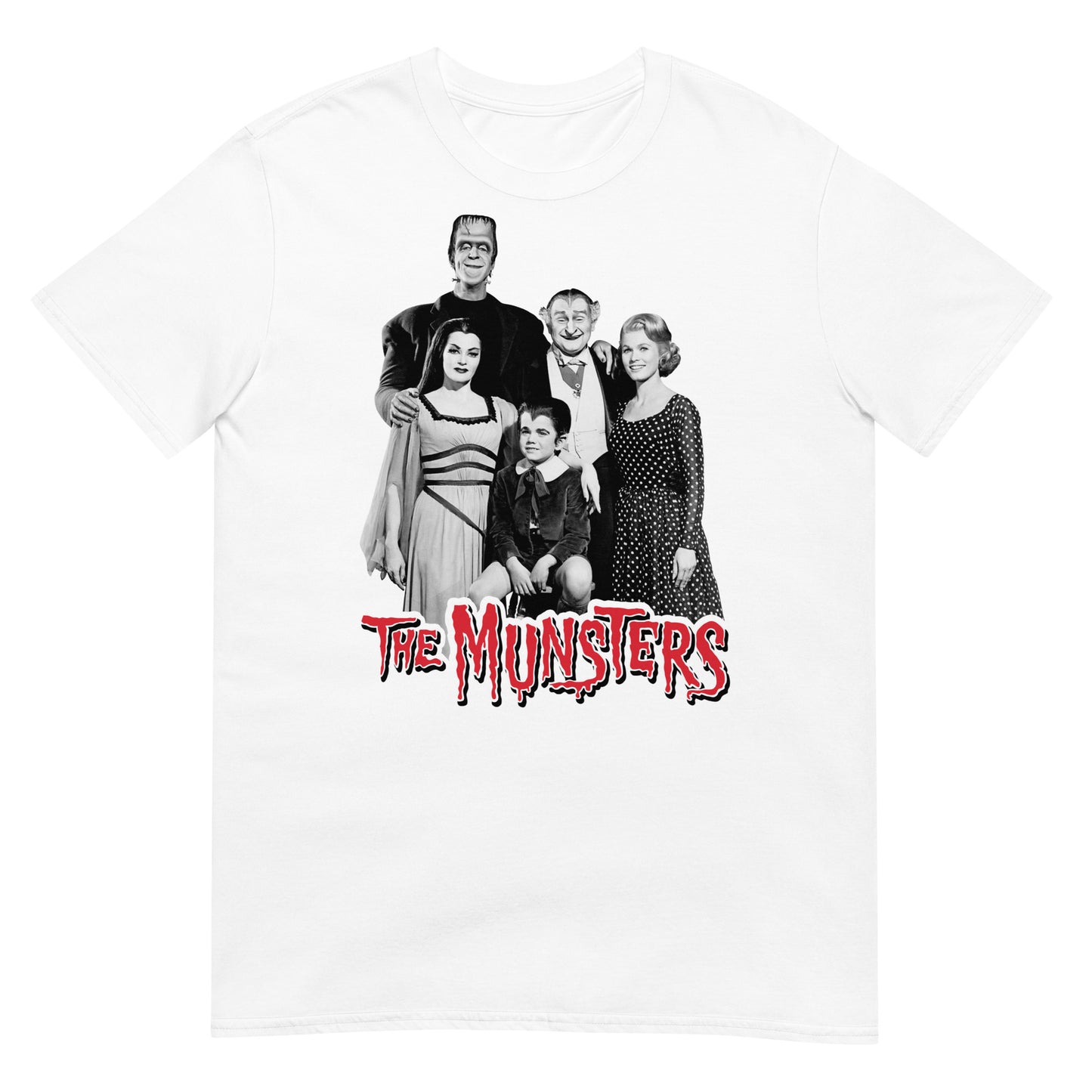 camiseta la familia monster retro blanca