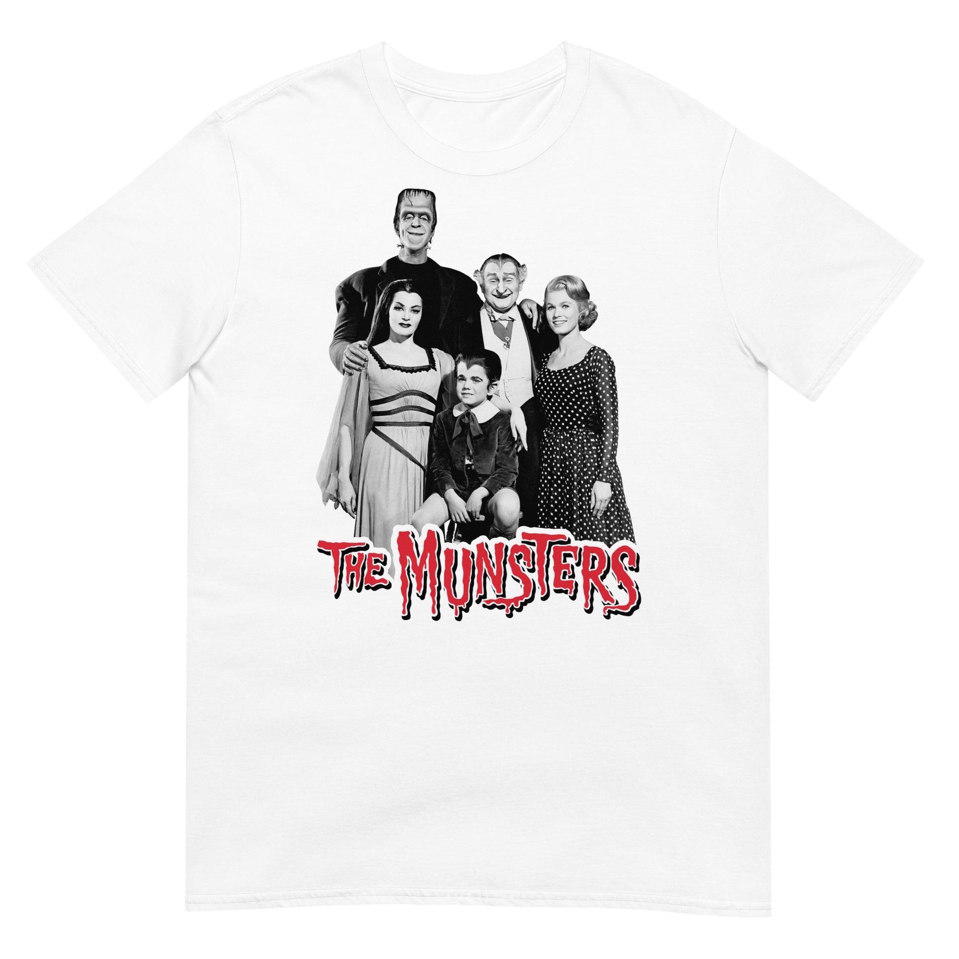 camiseta la familia monster retro blanca