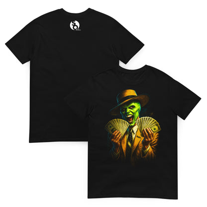 camiseta la mascara dinero delante y detras negra