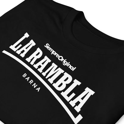 detalle de camiseta la rambla barcelona negra
