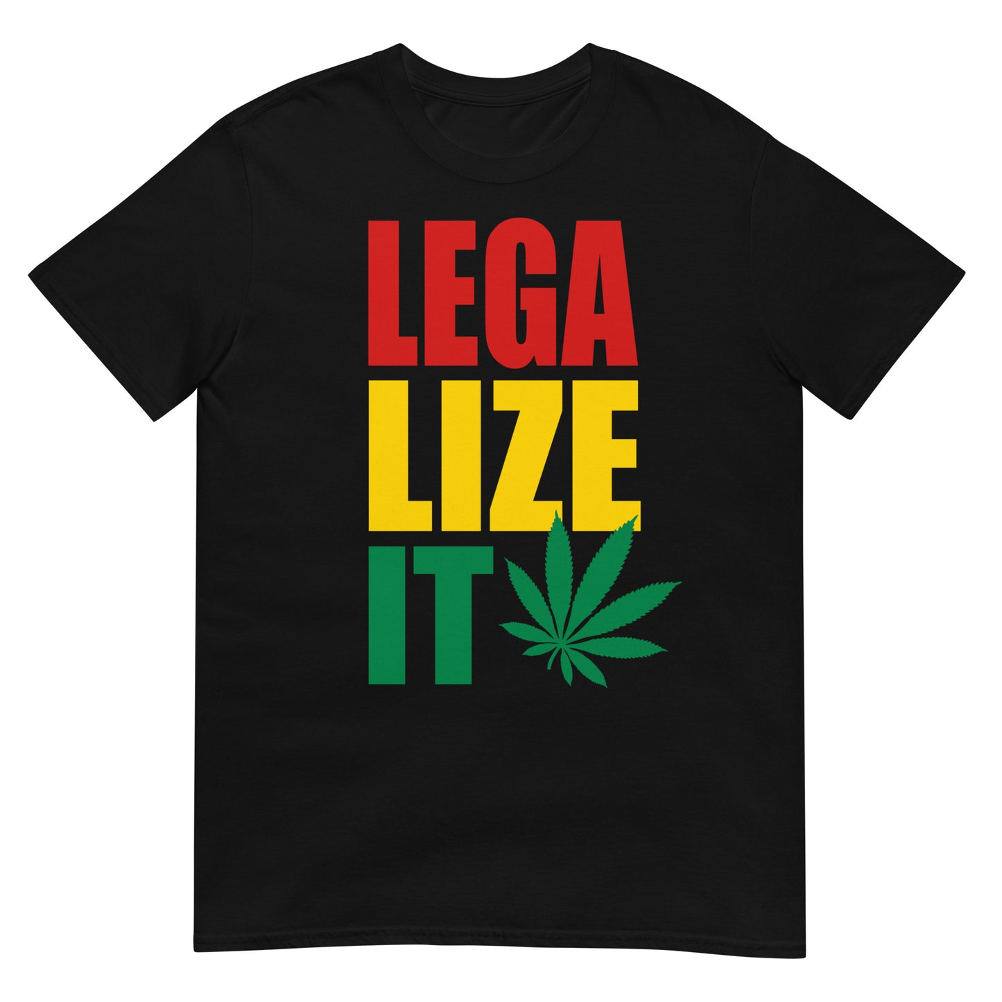 camiseta legalize it reggae rasta negra
