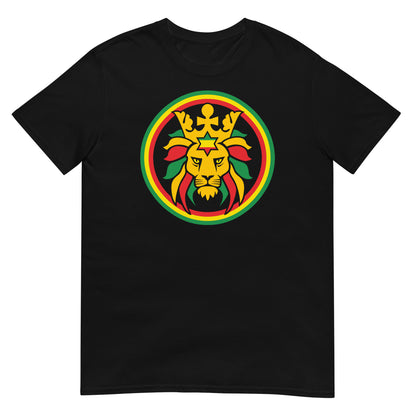 camiseta leon de juda rasta negra