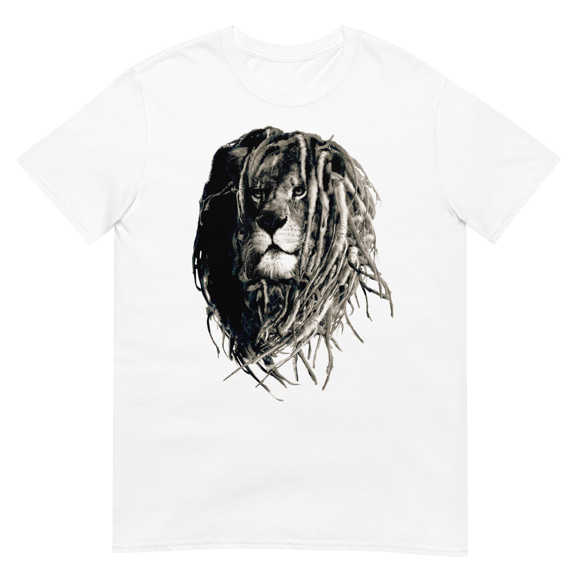camiseta leon rasta reggae blanca