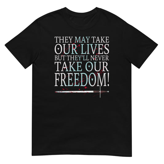 camiseta frase libertad braveheart negra