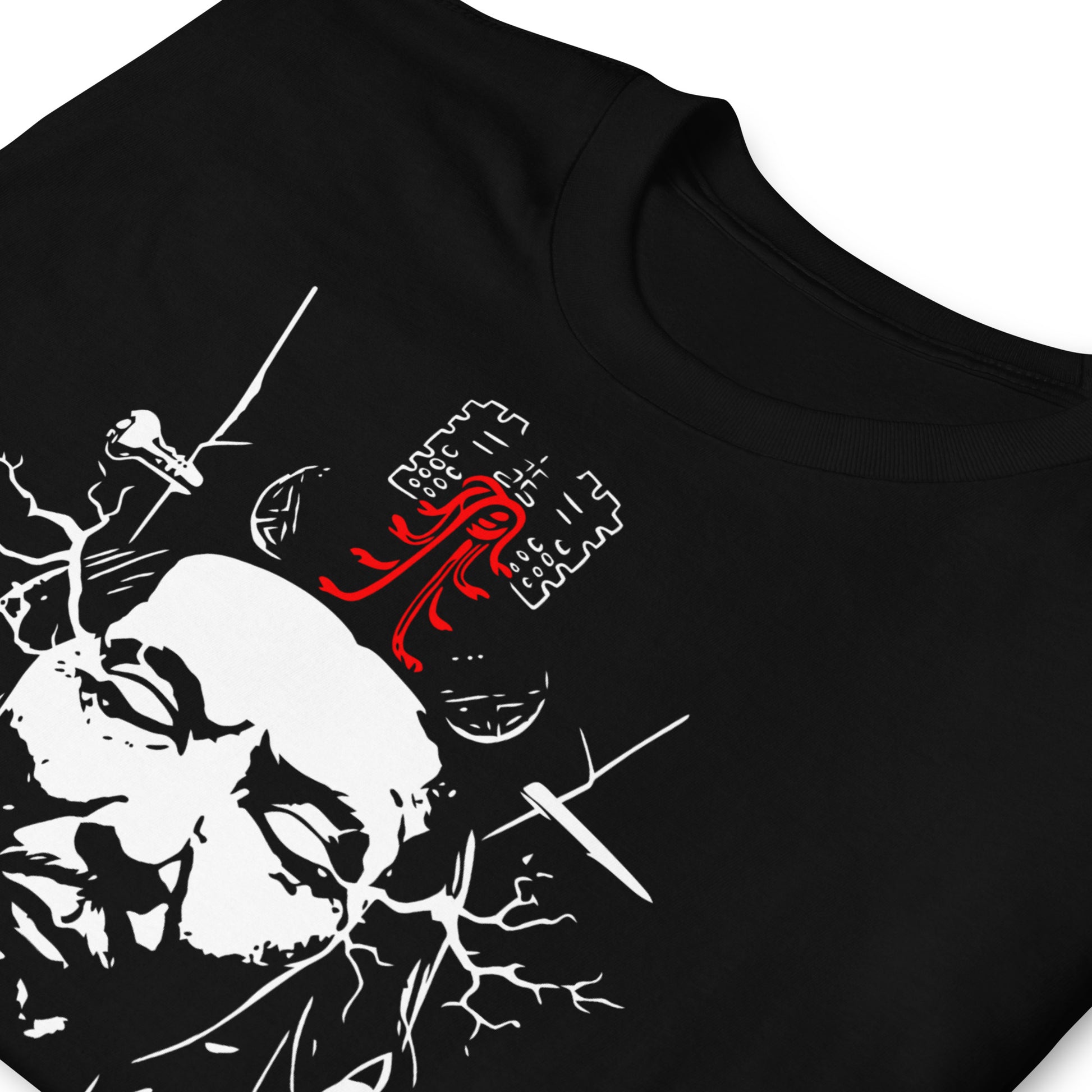 detalle de camiseta lo pan big trouble in little china negra