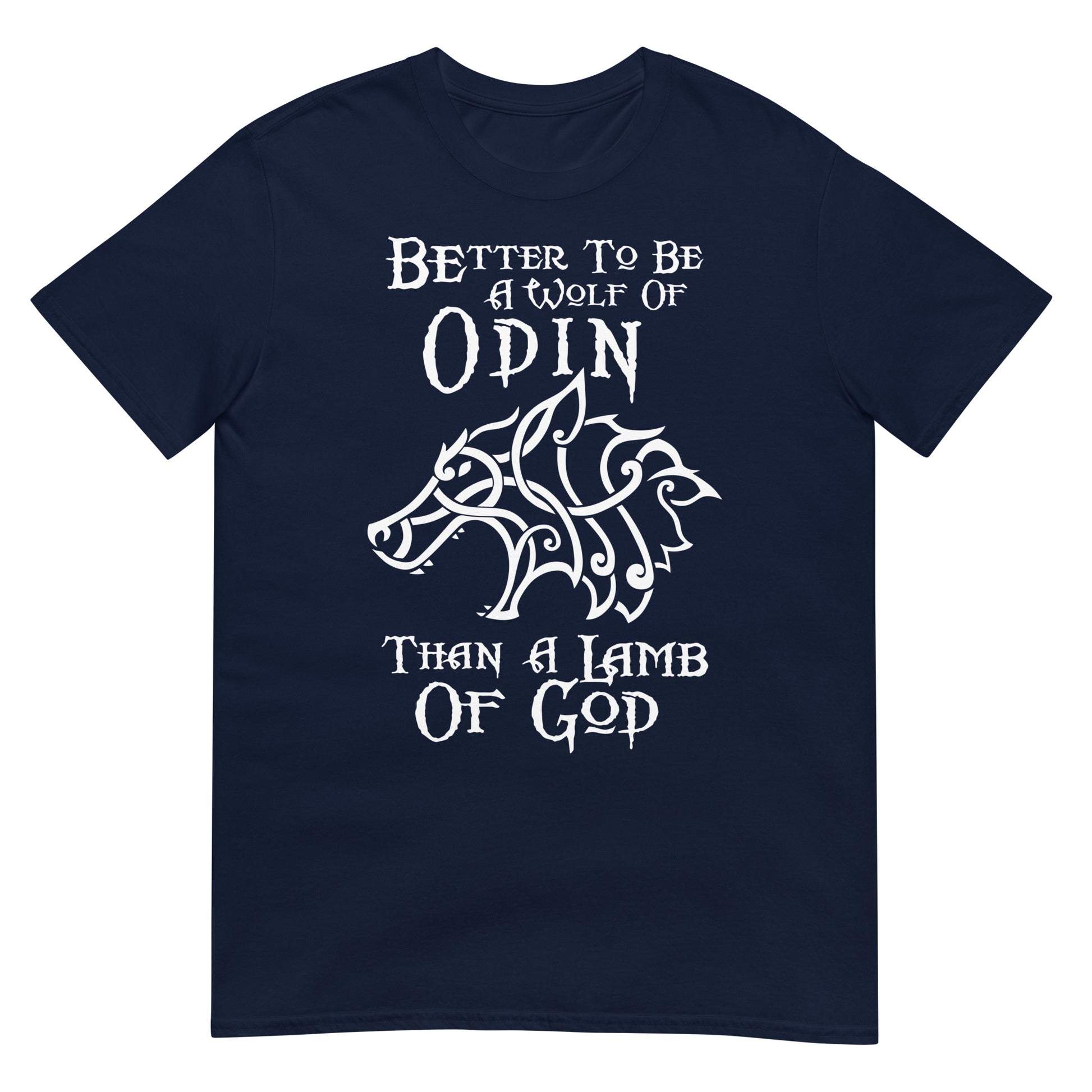 camiseta lobo de odin vikingo azul marino