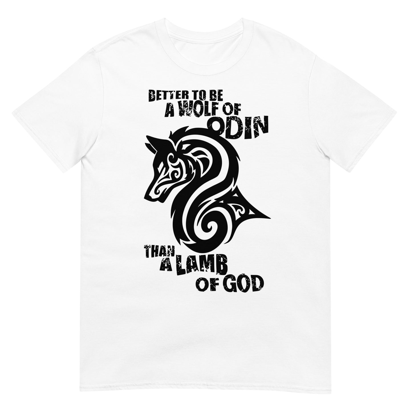 camiseta lobo de odin vikingo blanca