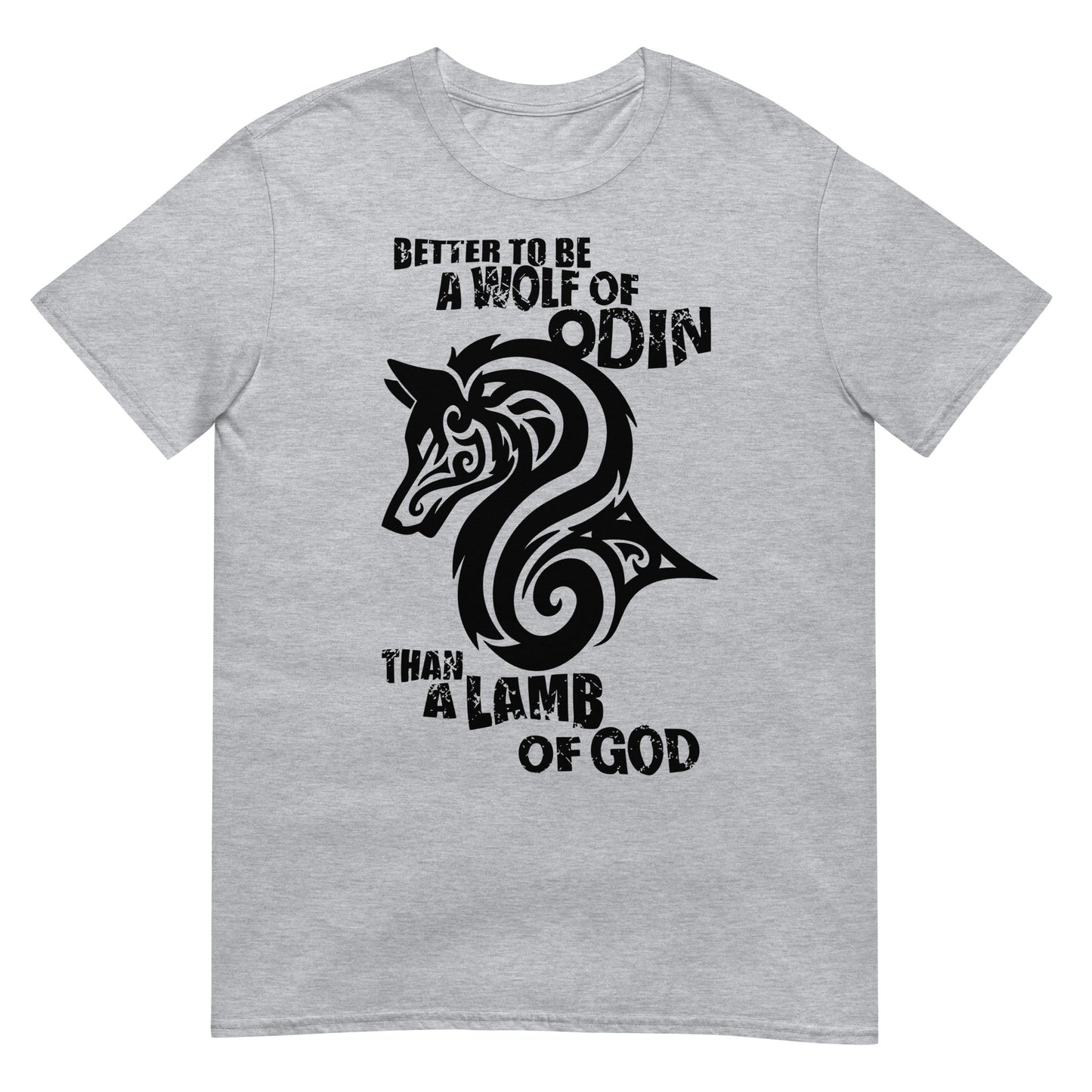 camiseta lobo de odin vikingo gris