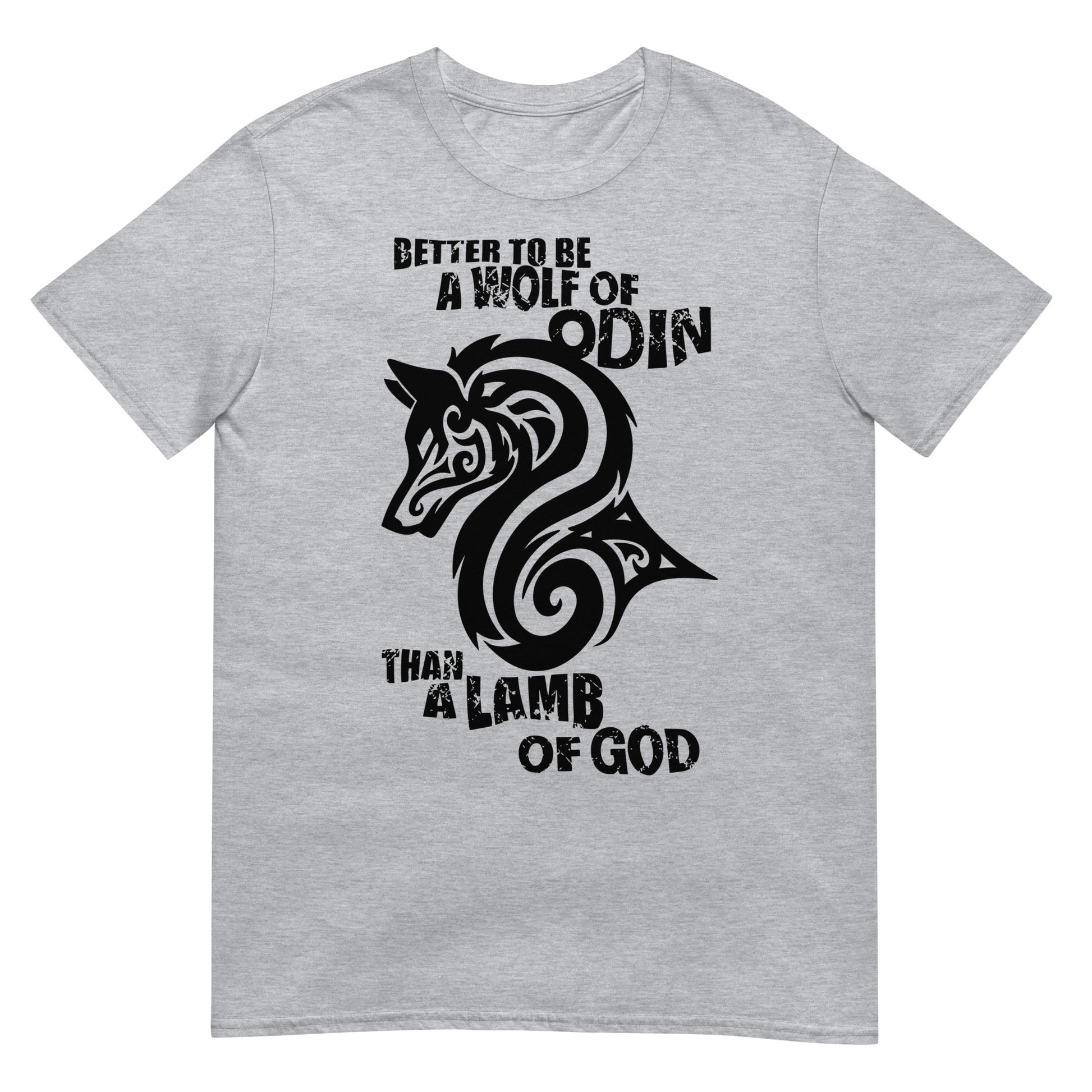 camiseta lobo de odin vikingo gris