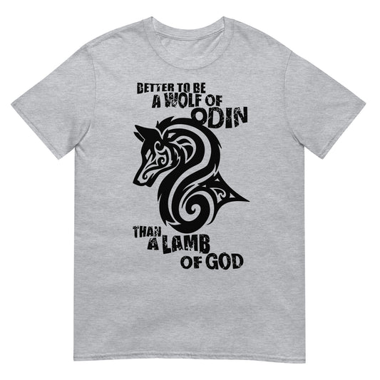 camiseta lobo de odin vikingo gris