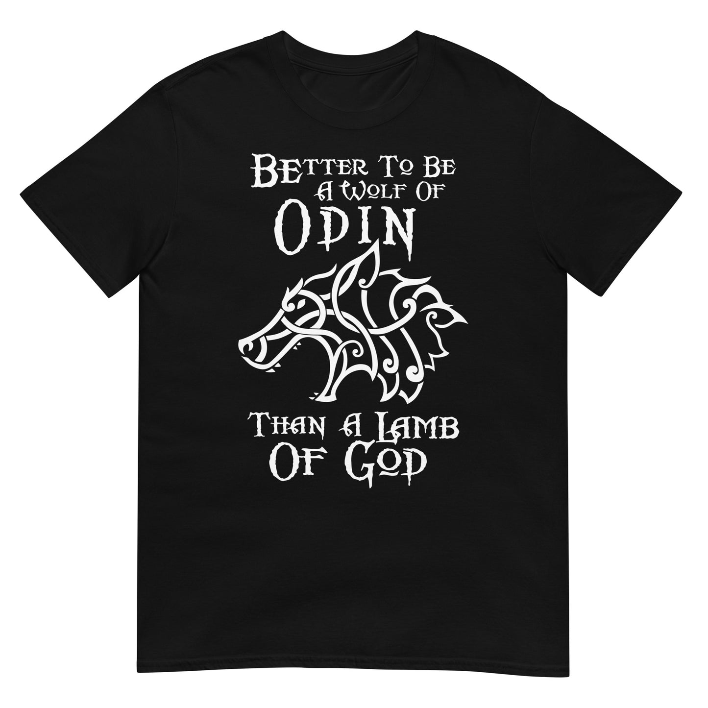 camiseta lobo de odin vikingo negra