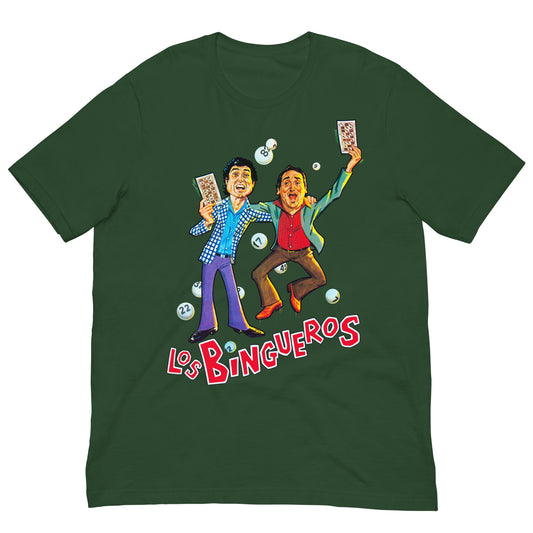 camiseta los bingueros andres pajares fernando esteso verde botella
