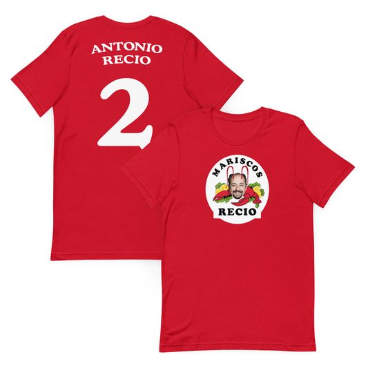 camiseta los leones de montepinar antonio recio mariscos recio la que se avecina en color rojo