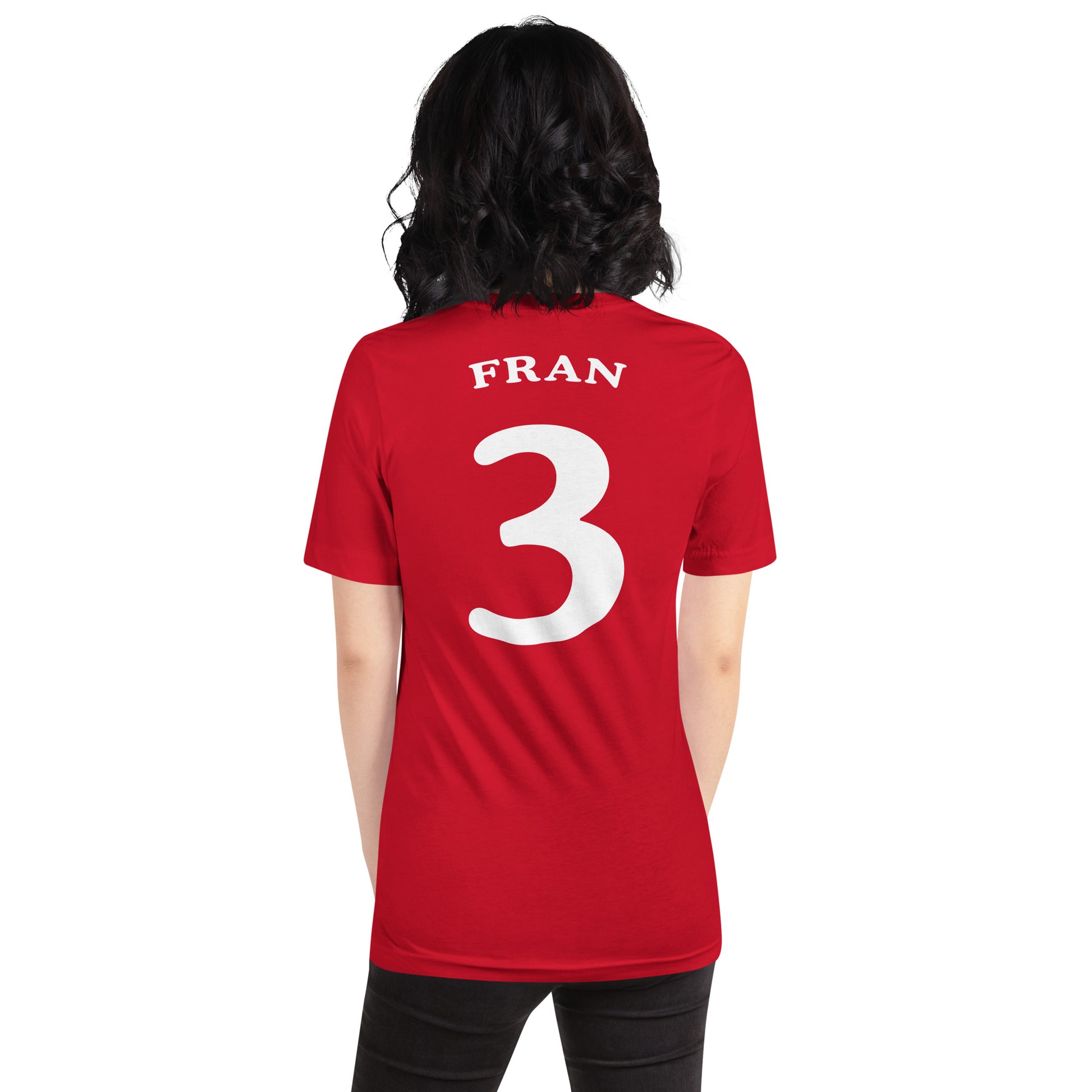 mujer camiseta los leones de montepinar fran roja