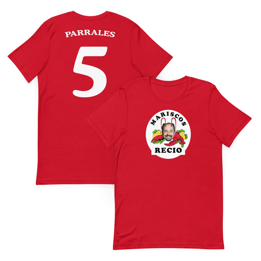 camiseta los leones de montepinar parrales mariscos recio la que se avecina en color rojo