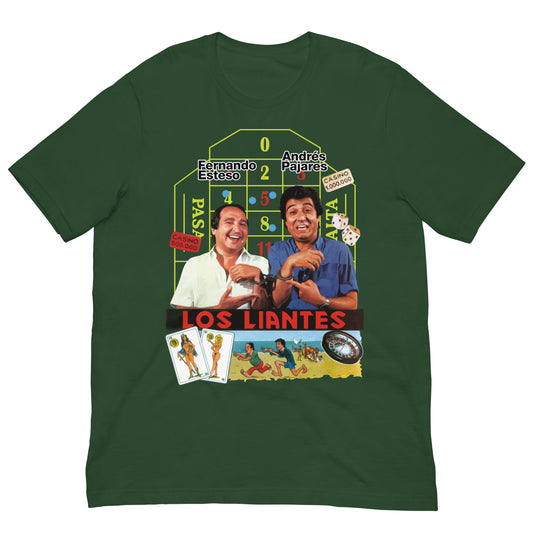 camiseta los liantes andres pajares fernando esteso verde botella