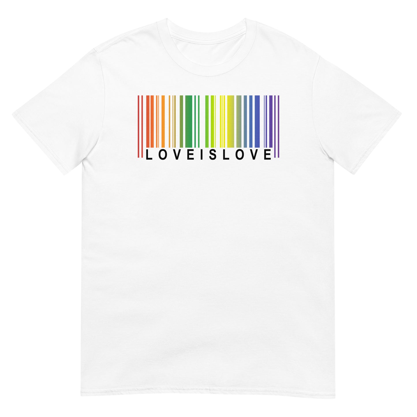 camiseta love is love arcoiris orgullo gay blanca