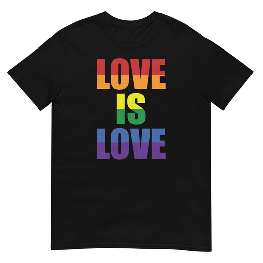 camiseta love is love orgullo gay negra